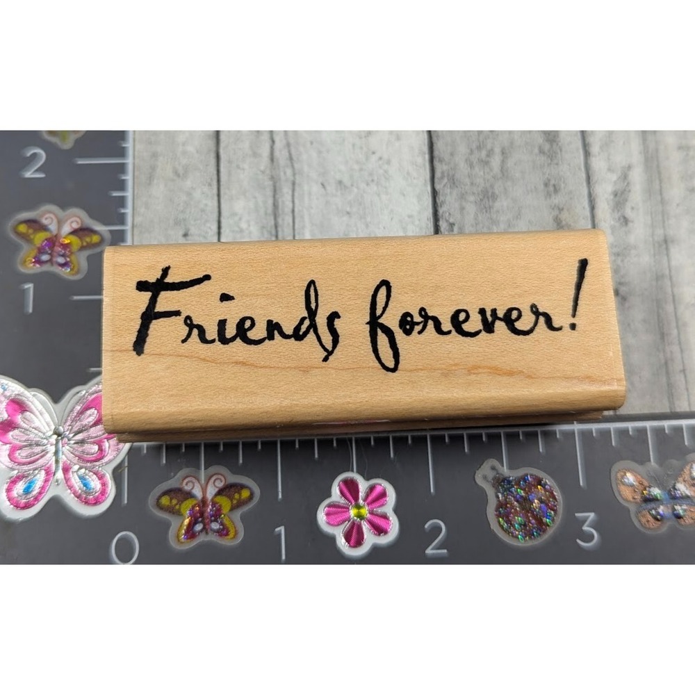 CTMH Friends Forever S765 Rubber Stamp Wood #M82
